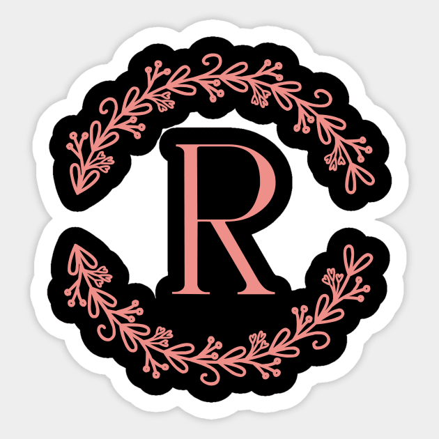 Pink Monogram Letter R Sticker by RosegoldDreams